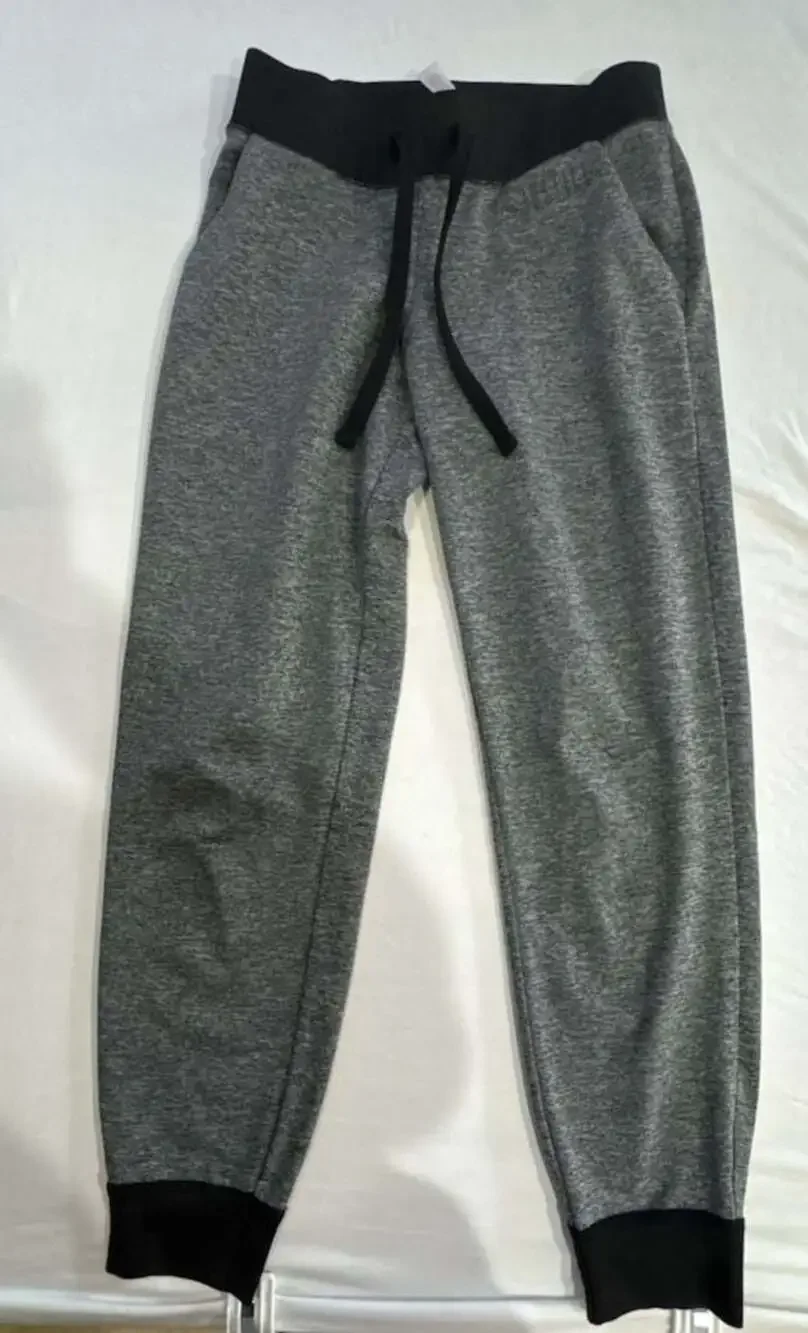 842 Justice Girls Size 8 Heather Gray and Black Jogger Sweatpants